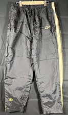 Vintage Purdue University Starter Lined Track Pants sz XLBlack w/Gold Stripes