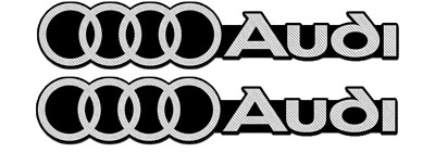 2X Audi Emblem Aufkleber Alu Für A3 A4 A6 A7 A8 TT Q3 Q5 Audio Zubehör Abzeichen