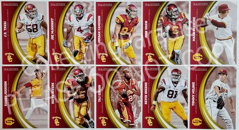2015 Panini USC Trojans Full Set FRANK GIFFORD MARK MCGWIRE BILL SHARMAN DEROZAN - Image 3 of 4