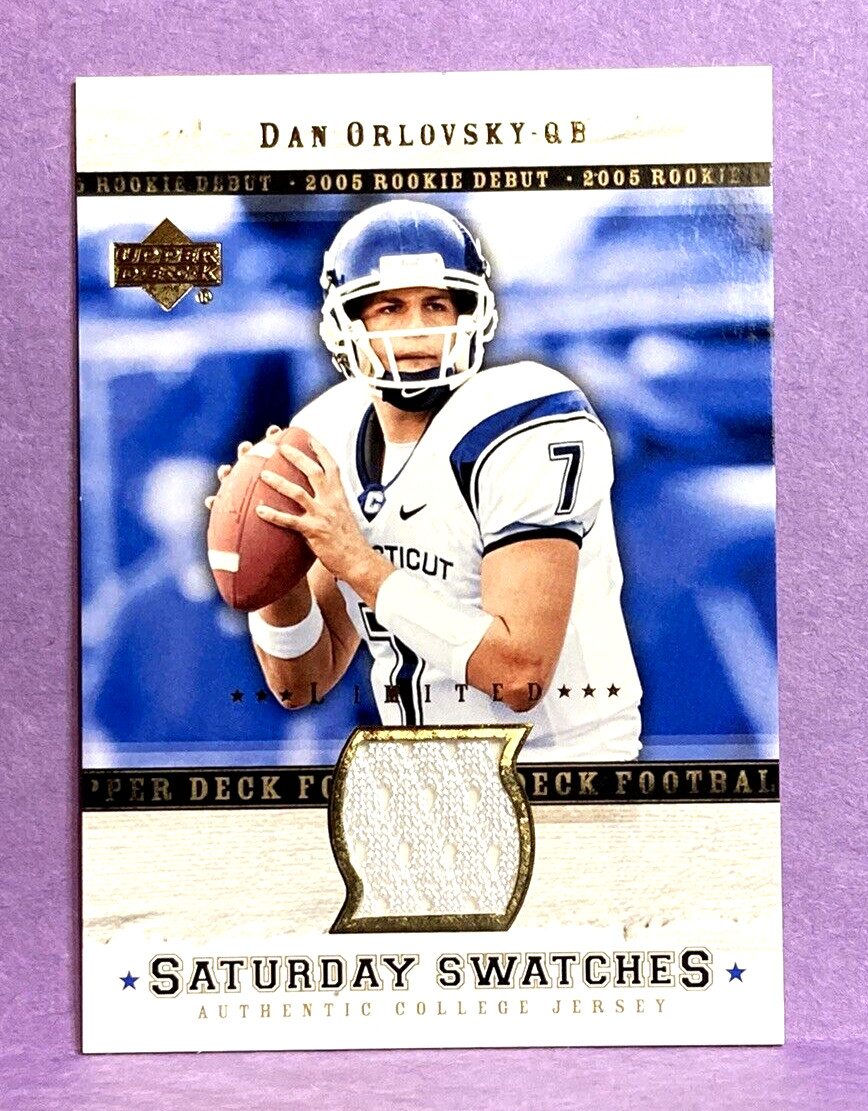 2005 UD Rookie Debut DAN ORLOVSKY Saturday Swatches Limited Card #SA-DO Lions