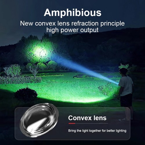 Underwater Diving Torch Amphibious Flashlight USB Lantern Undersea Adventure US - Picture 4 of 15