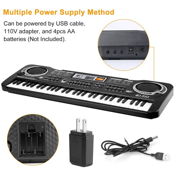 61 Keys Digital Keyboard Piano with Mic Music Learning Instr