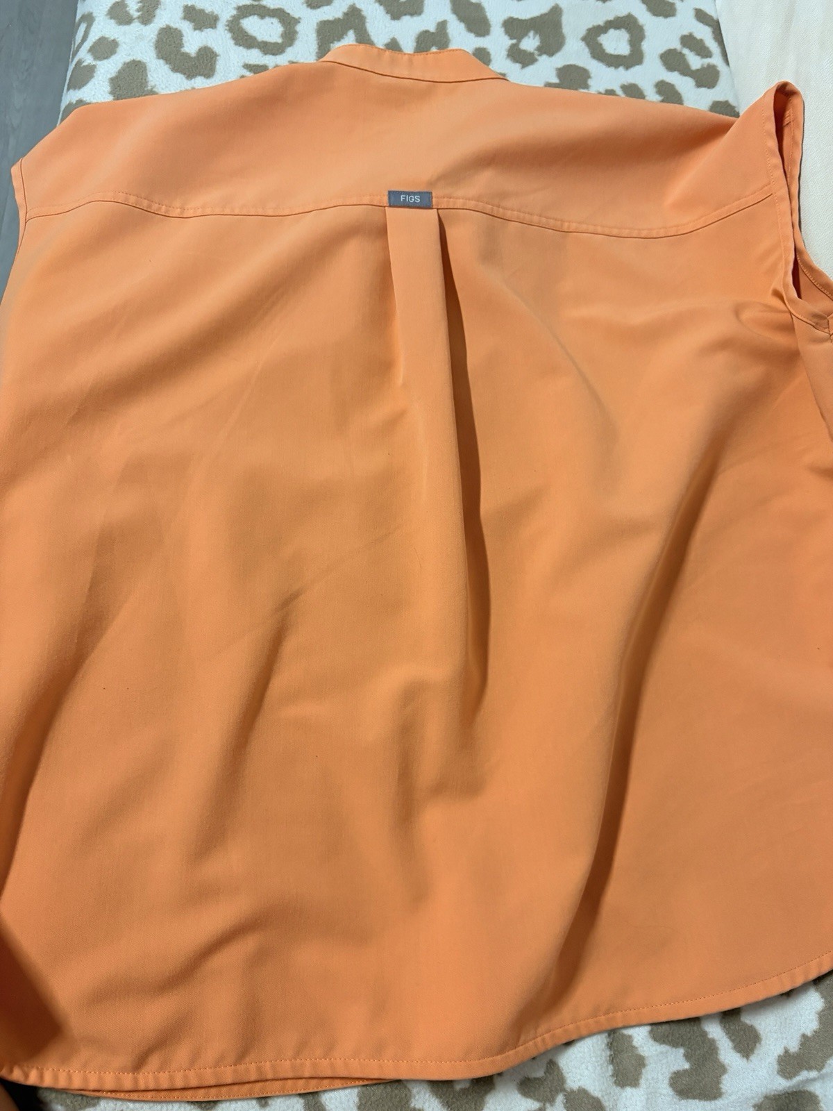 FIGS Technical Collection Orange Solid Scrub Top … - image 2