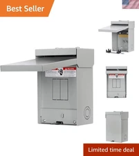 60 Amp Outdoor Circuit Breaker Enclosure, 4 Circuits & Solid Neutral Design