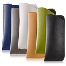 6 Pack Soft Glasses Cases, Leather Eyeglass Cases Travel Glasses Case