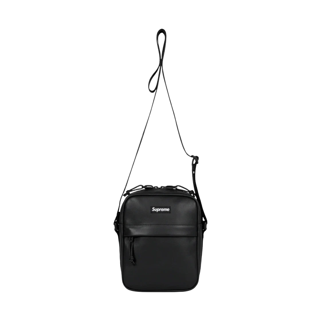 Sac à bandoulière Supreme en cuir noir   23FW