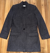Women s Wool Blend Jacket Single Button Front Jacket IRO FranceCharcoal Size 36