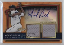 2011 Finest Orange Refractor Rookie Dual Relics 41/99 Michael Pineda Auto g0n