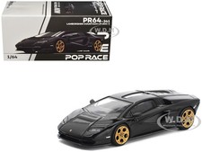 LAMBORGHINI COUNTACH LPI 800-4 DEEP BLACK 1/64 DIECAST CAR BY POP RACE PR640341