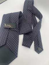 Bert Pulitzer Men's Tie Navy Medallion Small Pattern Made In USA