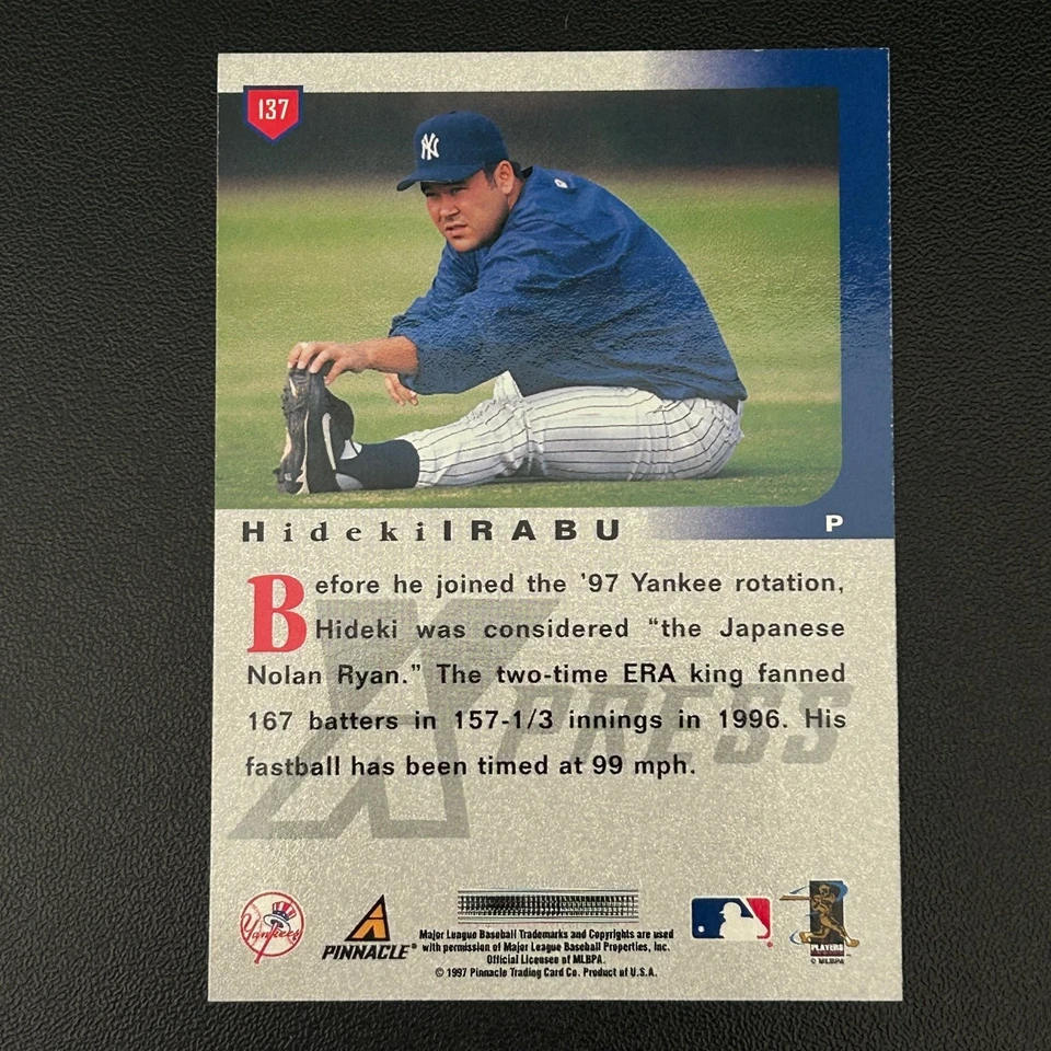 Hideki Irabu New York Yankees 1997 Pinnacle Xpress Rookie Card 137 - Image 2 of 2