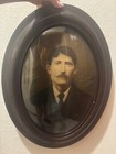 Vintage Antique Oval Bubble Glass Portrait of a Man with a Mustache — photo 1