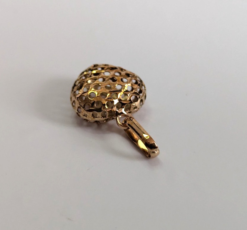 9ct Yellow Gold Puff Heart Necklace Pendant 375 Stamped Size 12mm x 19mm 0.5g image 5