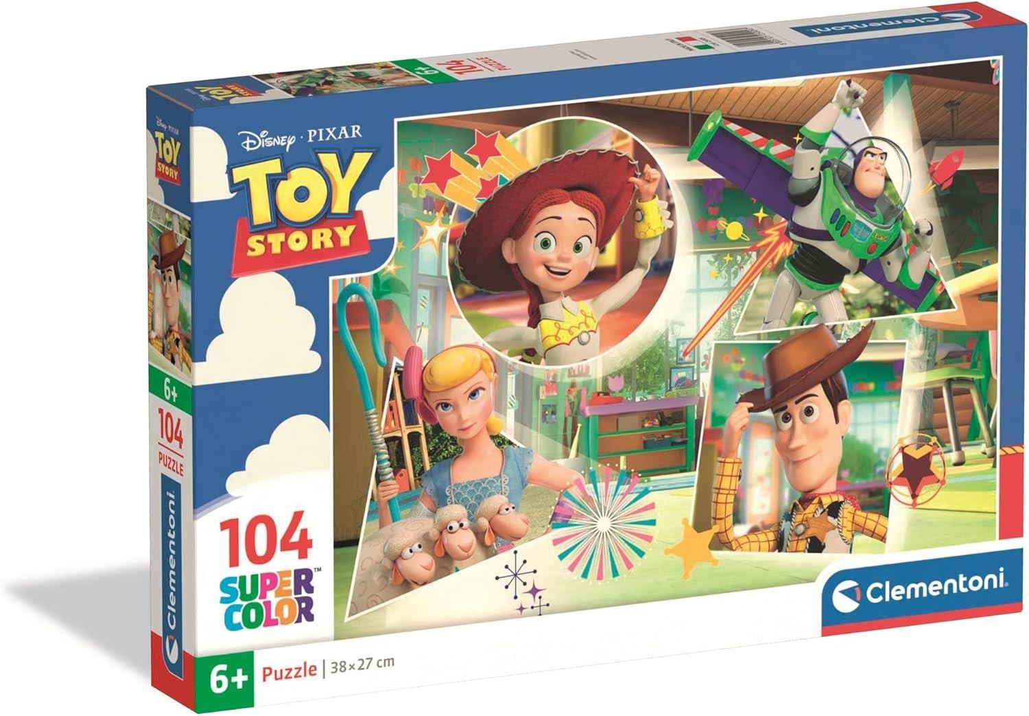Toy Story 5 Puzzle 104 Piece Buzz Woody Jessie and Bo Peep Jigsaw Puzzle
