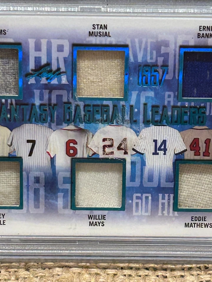 2019 Leaf In The Game Williams/Musial/Matthews/Mays/Mantle/Banks Pt. Blue PSA 9 - Image 3 of 4