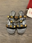 VALENTINO Garavani Roman Stud Black Leather Slide Sandals Flats (Size W 41.5) — photo 2