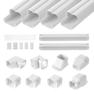 Lightweight 3''x17.6Ft PVC Conduit Shield For Climate Systems White