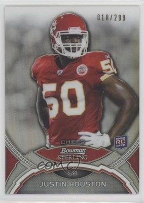 2011 Bowman Sterling Refractor 18/299 Justin Houston #33 Rookie RC 0ot5