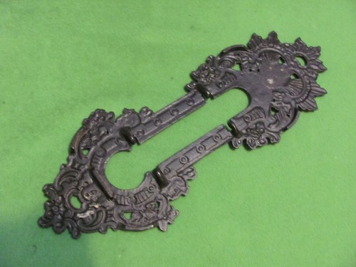 Vintage Cast Iron Victorian Design Decorative Push Plate or Finger Plate 11 3/4"