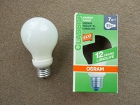 Osram Energiesparlampe E27, 7W, Warmweiß