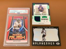 2021 Rookies & Stars Rookie Rush Red /15 Justin Fields RC PSA 9 + SSP Holoheroes