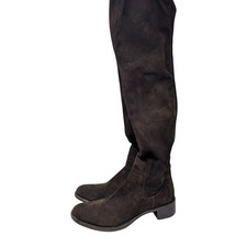 Prada Dark Brown Suede OTK Over the Knee Tall Boot Size EU 38