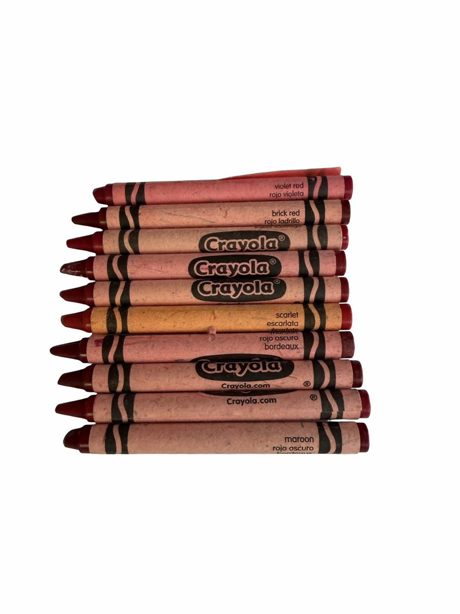 Vintage Crayola Red Crayon Lot Razzmatazz Wild Strawberry Maroon