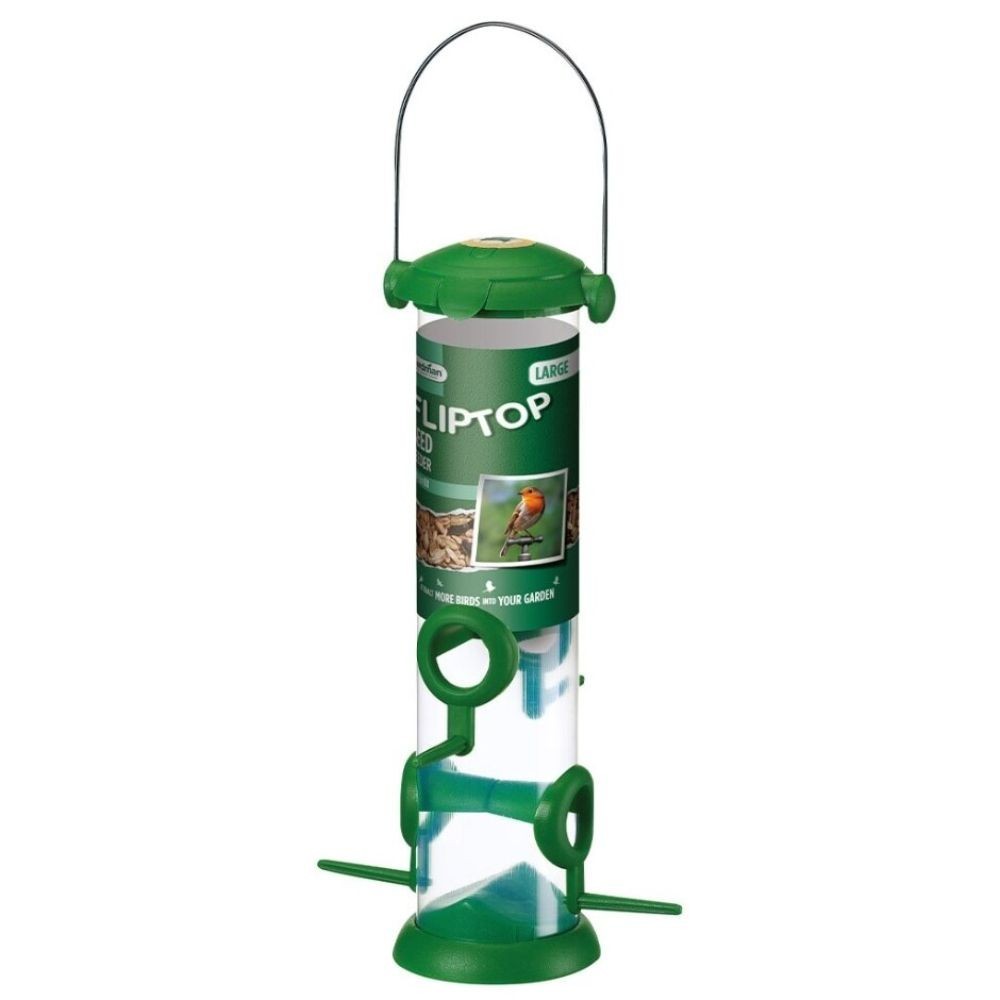 CLEARANCE DEAL Gardman Large Flip Top Bird Seed Feeder Easy Fill - SW100171