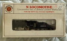Bachman N Scale Steam Locomotiv With Tender A.T.&S.F. #3283