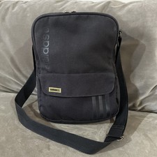 Borsa a tracolla vintage Adidas tela nera sport messenger RARA