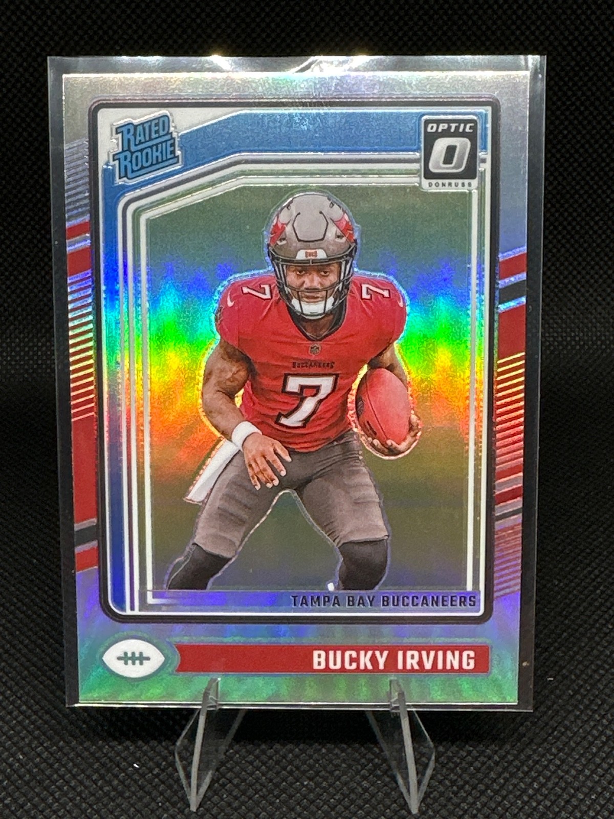 Bucky Irving Rookie Rated Rookie Holo PRizm #216 2024 Donruss Optic Football
