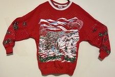VTG 80s Christmas Ugly Sweater Nutcracker Party 1980s Sweatshirt Sz 42