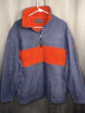 Ocean Pacific Blue Red Half Zip Fleece Pullover Mens XL