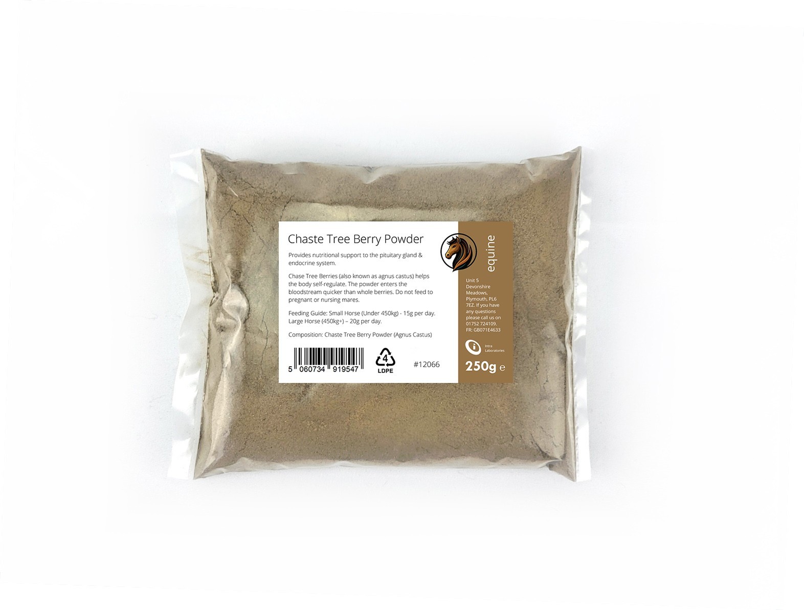 Chaste Tree Berry Powder 250g - Agnus Castus, Supplement, Equine.