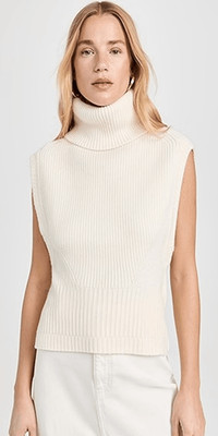 NWT Simkhai Ivory Sleeveless Maple Turtleneck Sweater Top Women's Size XS
