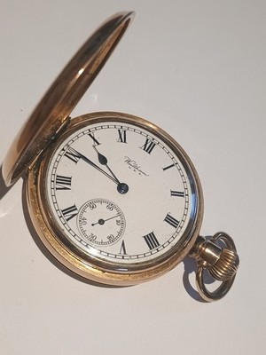 Waltham vergoldete Taschenuhr Tempus 15 Jewels