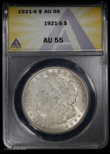 1921-S $1 Morgan Silver Dollar ANACS AU 55