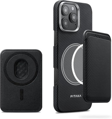 PITAKA MagSafe Wallet, Slim Card Holder  Carbon Fiber iPhone 17/16/15/14/13/12