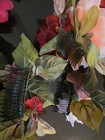 silk hair flowers set of 12 pink  burgundy dance wedding flamenco Spanish — photo 3