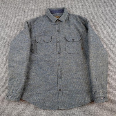 Burton Brighton Insulated Flannel Jacket Mens Medium Blue Thermolite Quilted