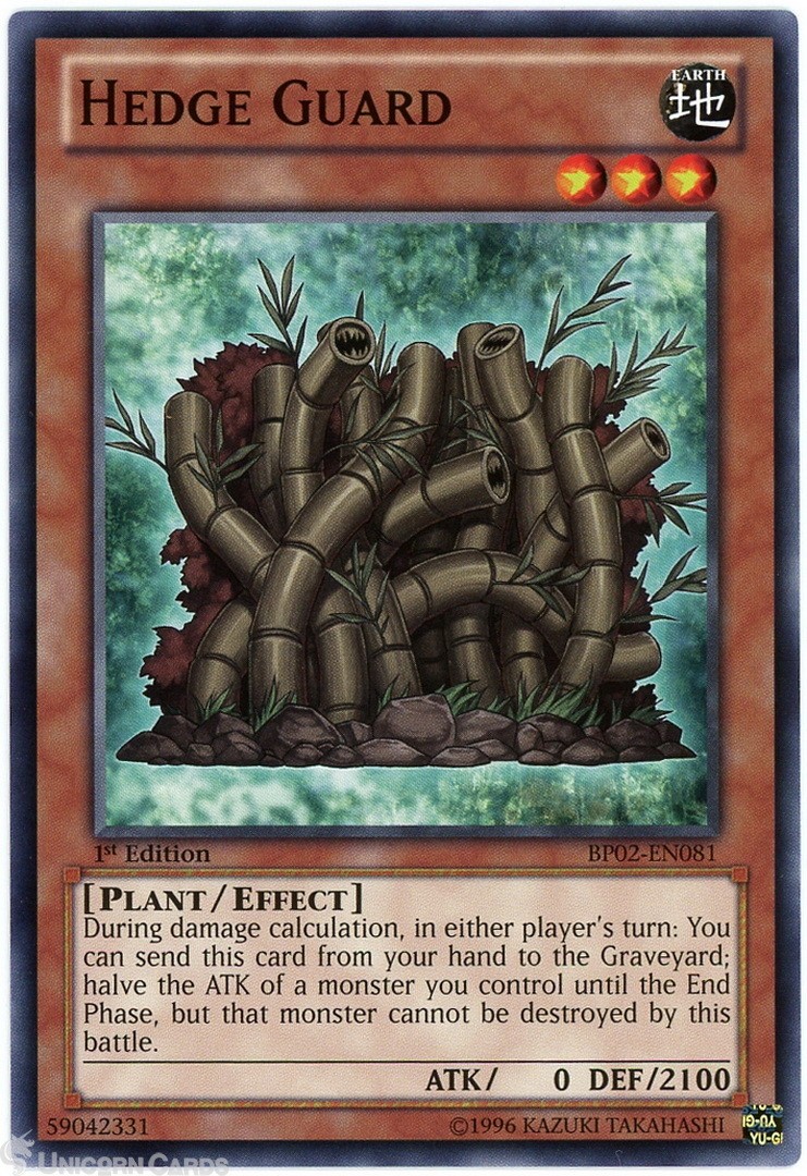 BP02-EN081 Hedge Guard : Mosaic Rare 1st Edition Mint YuGiOh Card