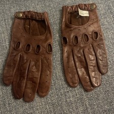 Vintage Christian Dior Brown Leather Driving Gloves  Brown