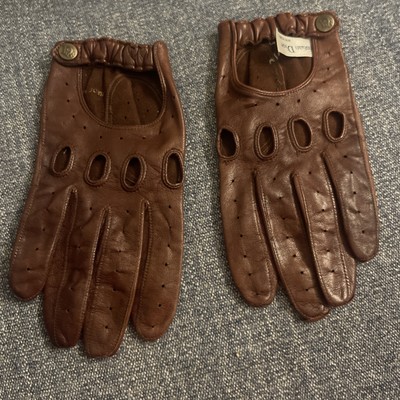 Vintage Christian Dior Brown Leather Driving Gloves ￼Brown | eBay