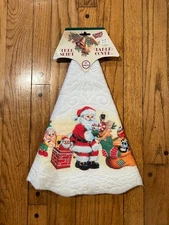 Vintage Retro Santa's Best Felt 35" Round Christmas Tree Skirt / Table Cover
