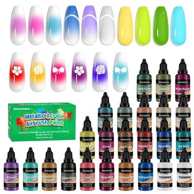24 Colors Airbrush Gel Nail Polish Safe And Odorless Suitable For Airbrush Na...