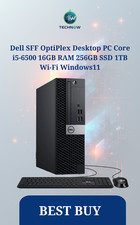 Dell SFF OptiPlex Desktop PC Core i5-6500 16GB RAM 256GB SSD 1TB Wi-Fi Windows11
