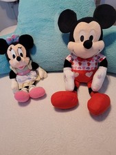 Mickey Mouse And Minnie Mouse Plush Stuffed Animals Disney Applause Lot Of 2 Euc