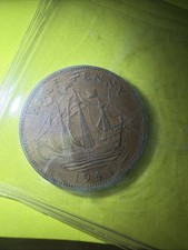 1941 Great Britain Half Penny Coin, King George VI, WWII Collectible