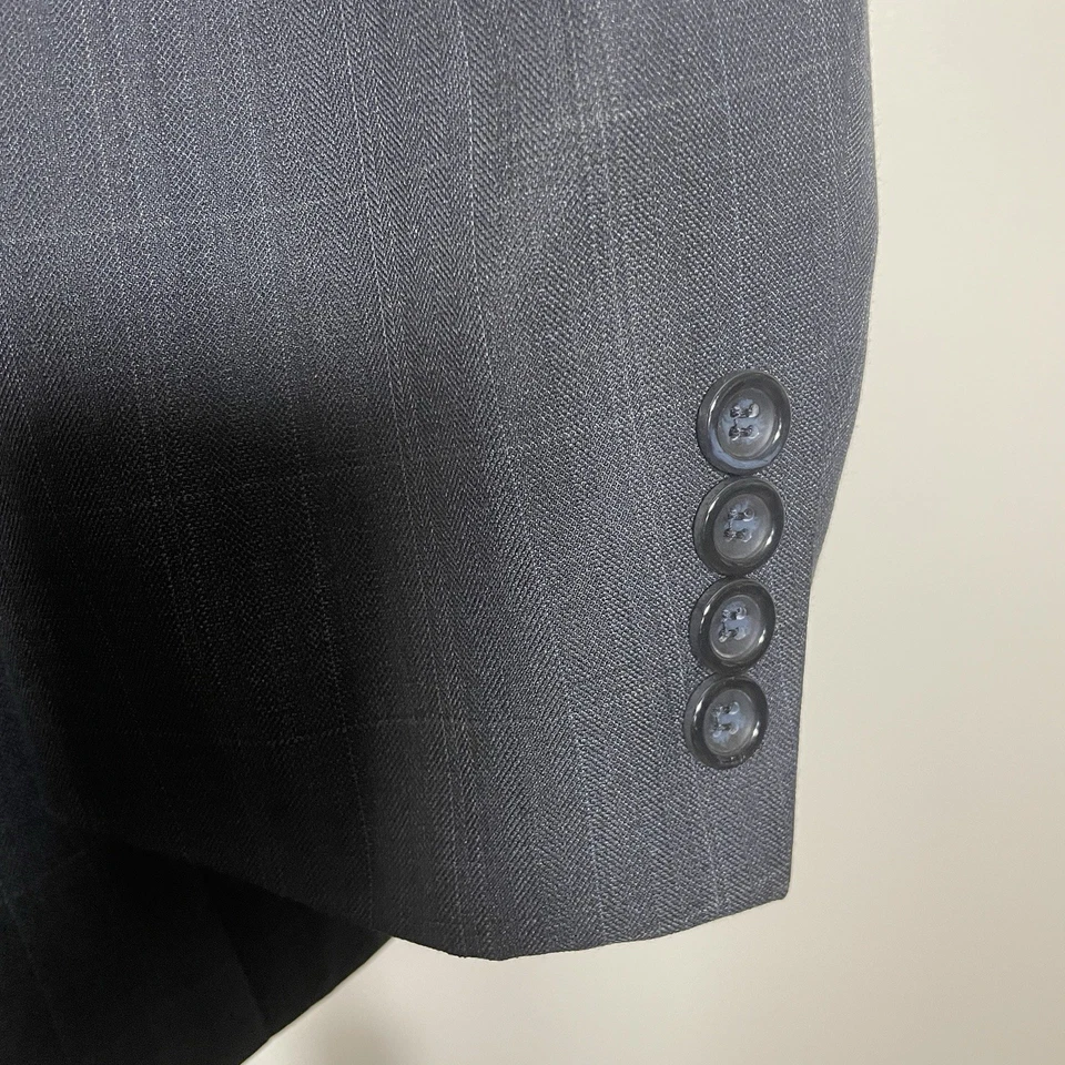 Caravelli Sport пальто мужской 50R темно-синий чек двойной вентилируемый две кнопки - Изображение 4 из 4