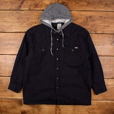 Dickies Overshirt Jacket 2XL Mens Navy Blue Cotton Work Hood Utility Chore